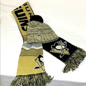 Penguins Beanie and Scarf Combo Reebok